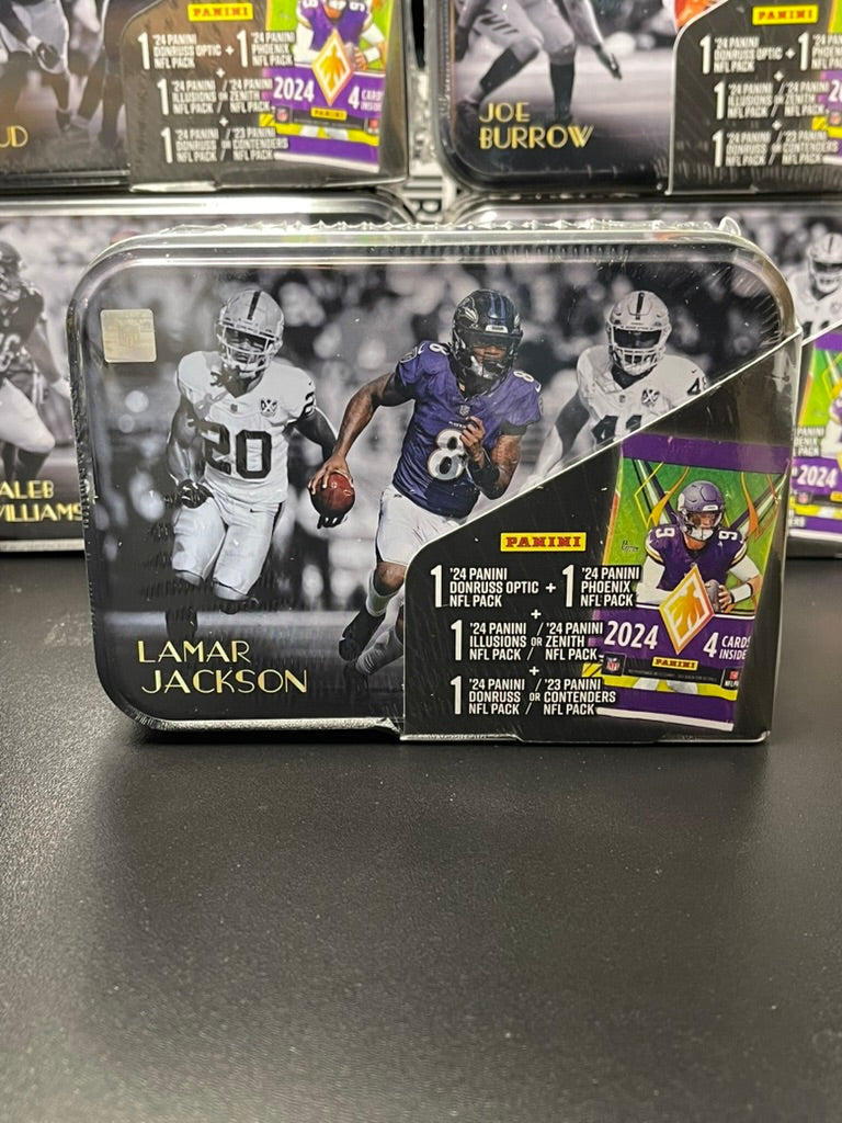 Lamar Jackson '25 NFL MJ Holding TIN (Includes 2023-24 Panini Packs) image 0