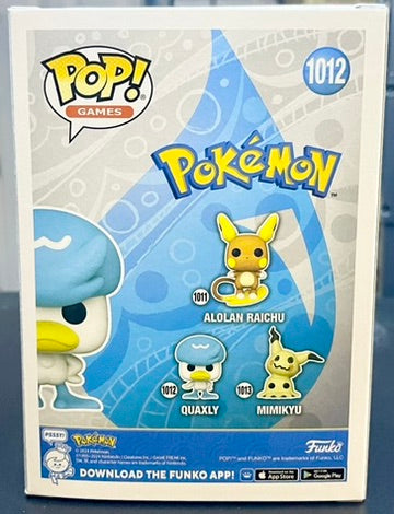 Pokemon Quaxly Funko Pop! Vinyl Figure #1012 image 1