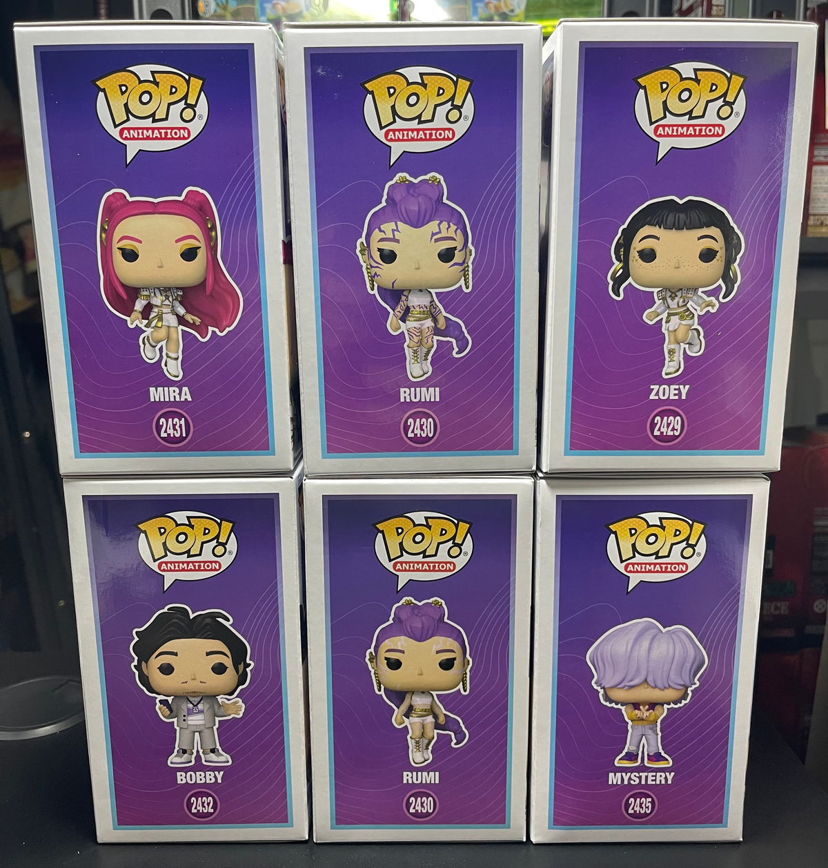 Kpop Demon Hunter Rumi, Rumi CHASE, Mira, Zoey Bobby, Mystery Funko 6pc Bundle image 1