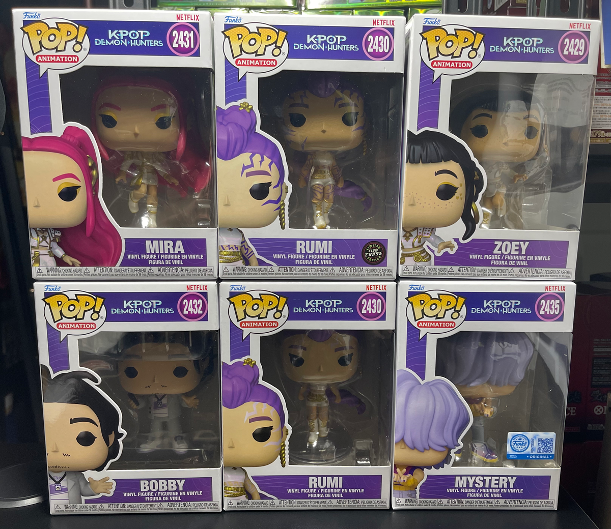 Kpop Demon Hunter Rumi, Rumi CHASE, Mira, Zoey Bobby, Mystery Funko 6pc Bundle image 0