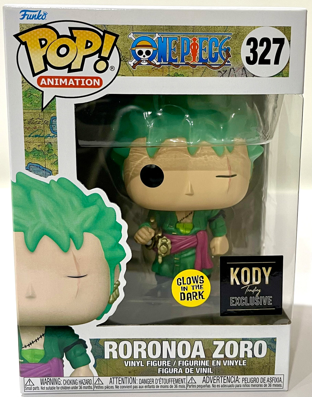 One Piece Roronoa Zoro Funko Pop! Vinyl Figure #327 Glow (KODY EX Exclusive) image 0