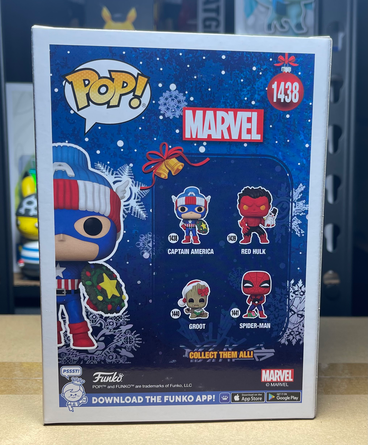 Marvel Holiday Captain America Funko Pop! Vinyl Figure #1438 image 3