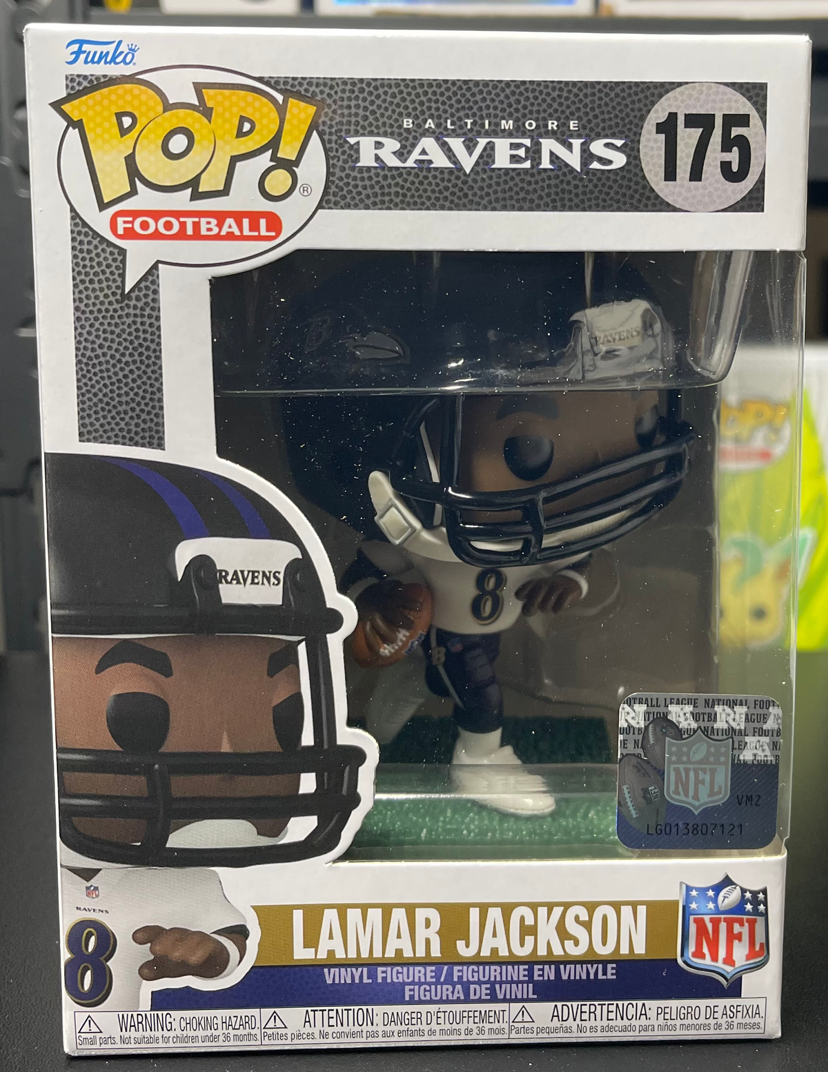 Lamar Jackson Funko Pop #175 Baltimore Ravens Away Uniform image 0